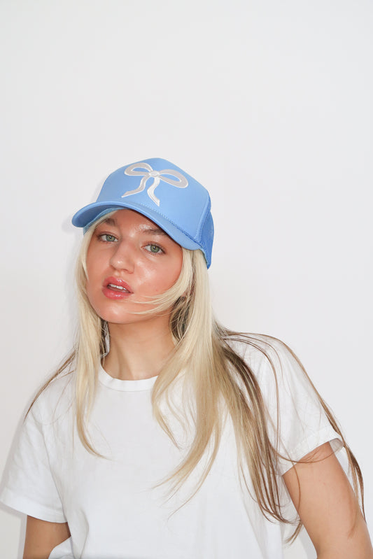 White Bow Trucker Hat